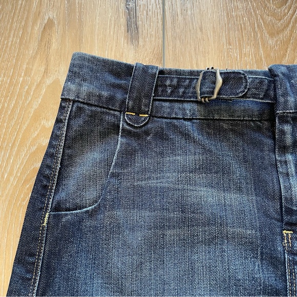 7 For All Man Kind Denim Skirt With Pleated Back - Picture 4 of 16